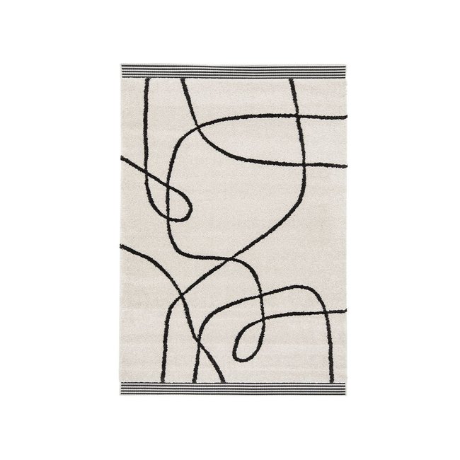 Tapis poils ras style graphique, BROOKE Couleur beige <span itemprop=