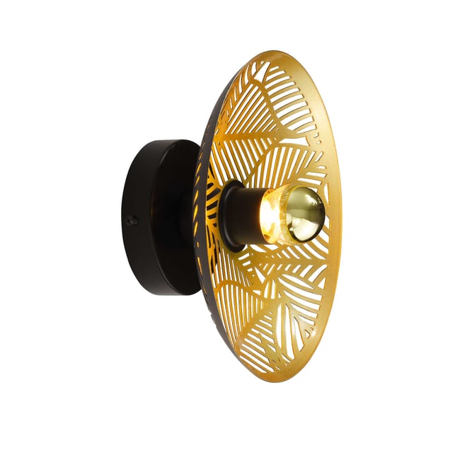 Applique murale en métal, AKABI Couleur noir et doré <span itemprop=