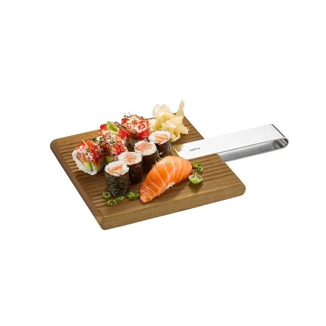 Planche de service TAVOLO, carrée Couleur argent / brun <span itemprop=