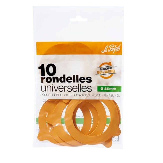 Lot de 10 joints Ø 85 mm, LE PARFAIT Couleur orange <span itemprop=