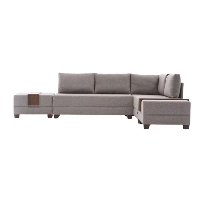 Canapé d'angle convertible en tissu beige Fly Angle droit Couleur crème <span itemprop=
