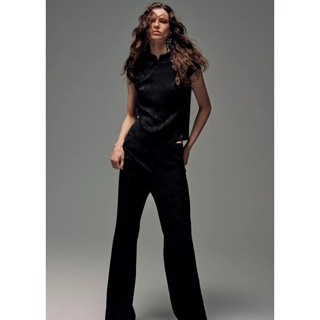 Pantalon droit jacquard - MANGO