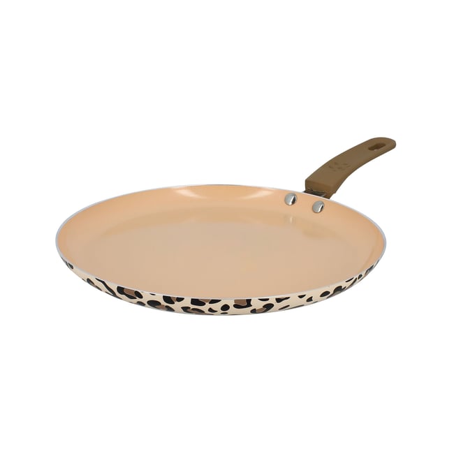 Crépière 24cm en aluminium, LEOPARD marron <span itemprop=
