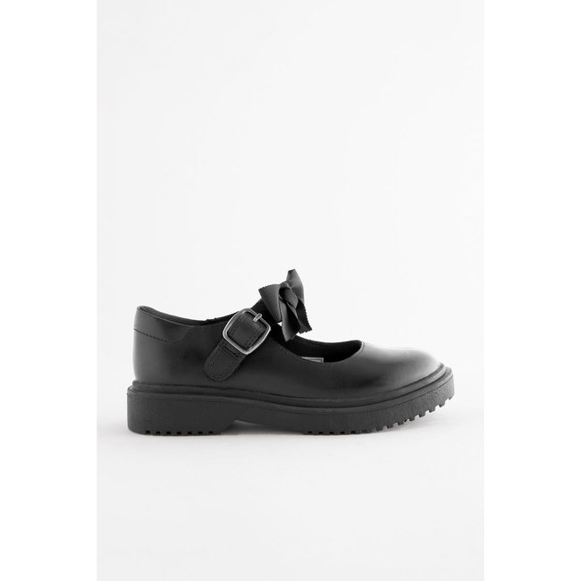 Babies larges à semelle épaisse avec nœud noir mat <span itemprop=