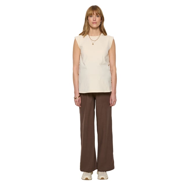 Pantalon droit grossesse chocolat <span itemprop=
