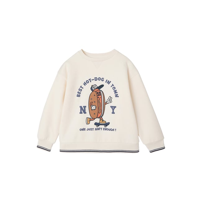 Sweat col rond écru <span itemprop=