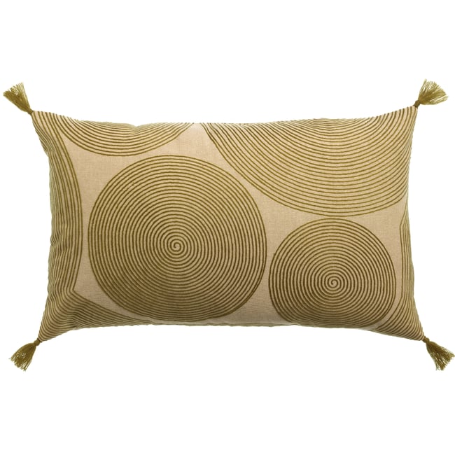 Coussin brodé Étincelle Lointaine naturel <span itemprop=
