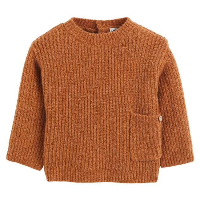 Chunky Knit Jumper with Crew Neck, brown, LA REDOUTE COLLECTIONS