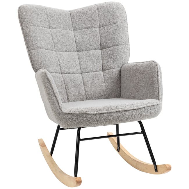 Fauteuil à bascule Imitation cachemire Gris Couleur gris clair <span itemprop=