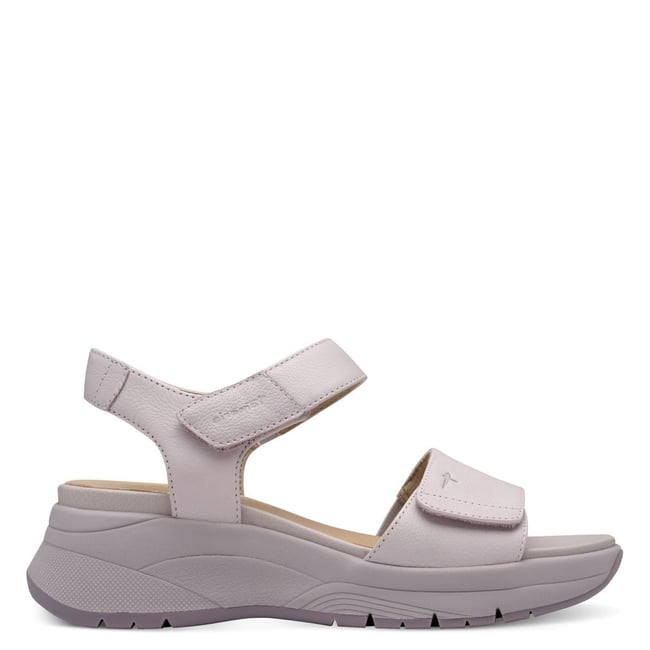 Sandale en cuir lilas <span itemprop=
