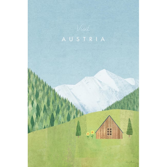 Tableau paysage autriche vintage - HEXOA