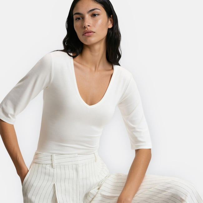 V-Neck Short Sleeve T-Shirt - LA REDOUTE COLLECTIONS