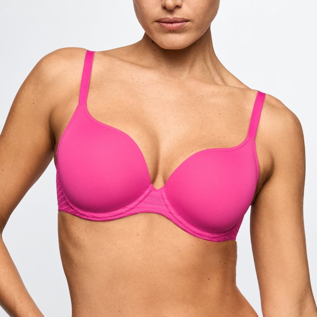 Soutien gorge rembourré - forme coeur BASYL rose - very berry <span itemprop=