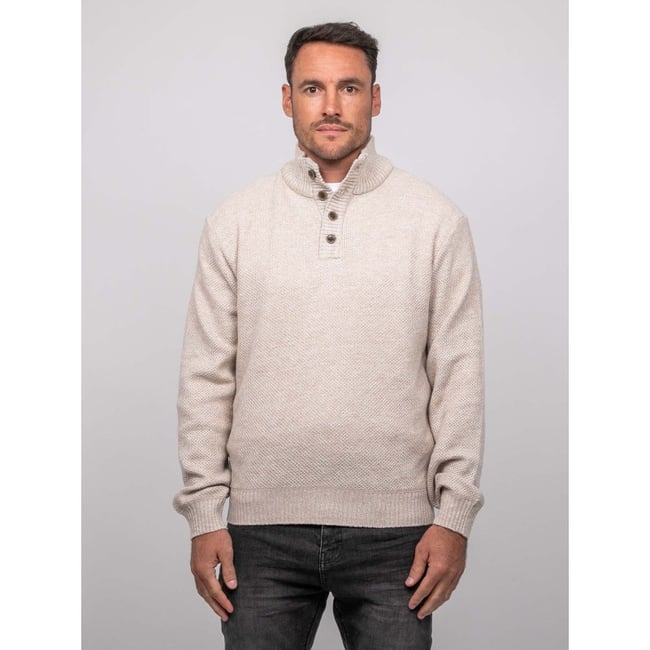 Pull Col Montant Boutonné Maille Chinée Lookies - RITCHIE