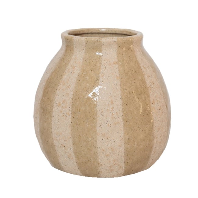 Vase Terrano beige 18x17.5   - TERRANO Couleur crème / ivoire <span itemprop=