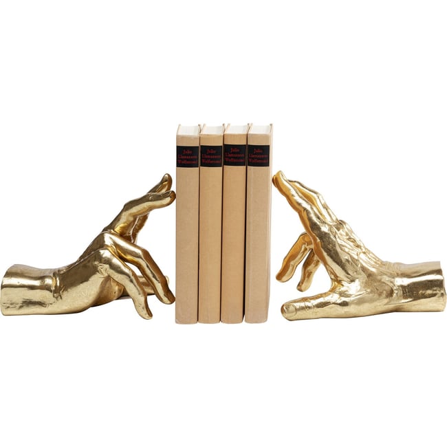 Serre-livres mains Couleur or <span itemprop=