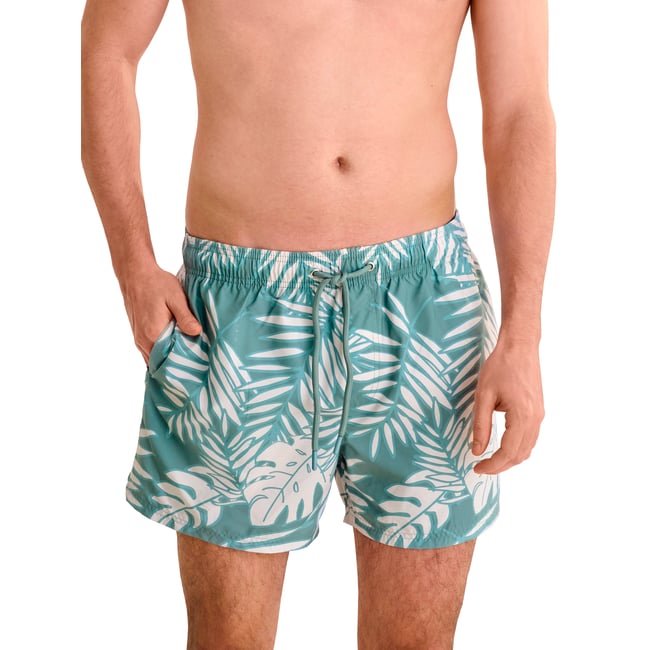 Short de bain palmier Men Swimwear vert <span itemprop=