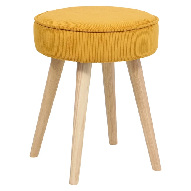 Pouf velours côtelé Couleur abricot <span itemprop=