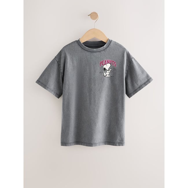 T-shirt oversize snoopy sous licence gris anthracite <span itemprop=