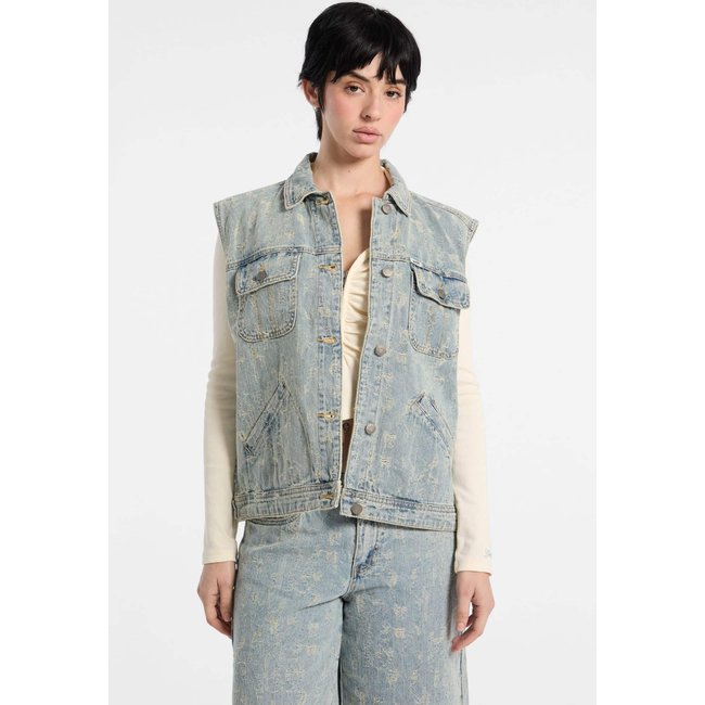 Veste Camionneur En Jean gris <span itemprop=