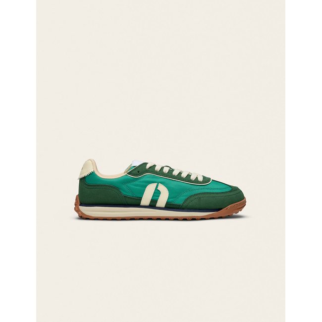 Baskets basses CREST kaki vert écru <span itemprop=
