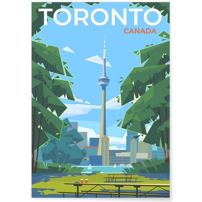 Affiche ville Toronto 2 Couleur blanc <span itemprop=