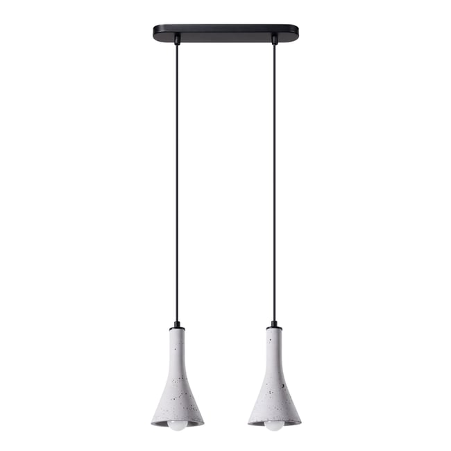 Suspension Béton Gris E14 2 Rea Couleur gris <span itemprop=