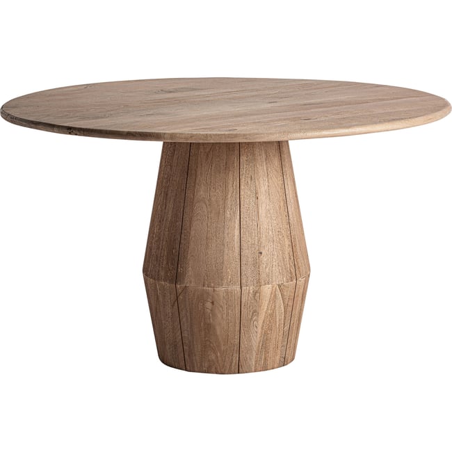 Table à manger ronde bois de manguier Couleur bois clair <span itemprop=