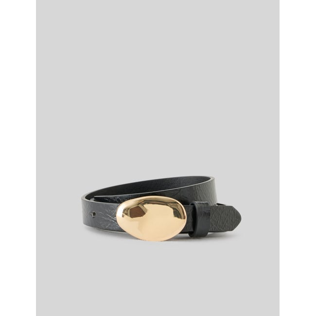 Ceinture boucle ovale noir <span itemprop=