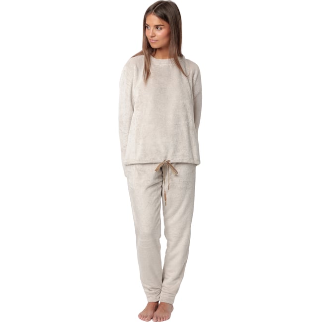 Pyjama pantalon top manches longues Enjoy Every Moment gris <span itemprop=