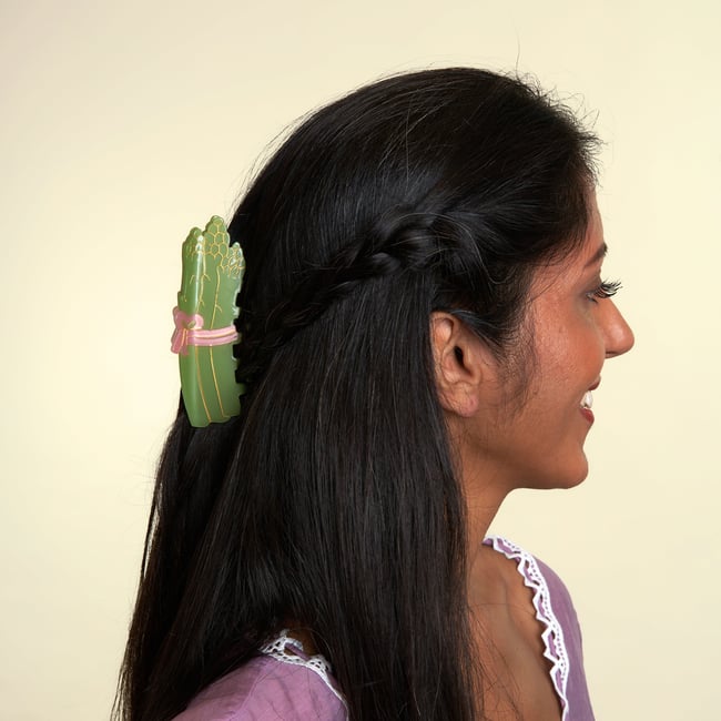 Pince à cheveux ASPERGE vert clair <span itemprop=