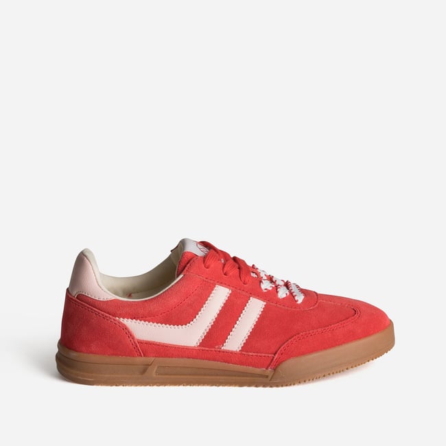 Basket en cuir PERLA* rouge <span itemprop=