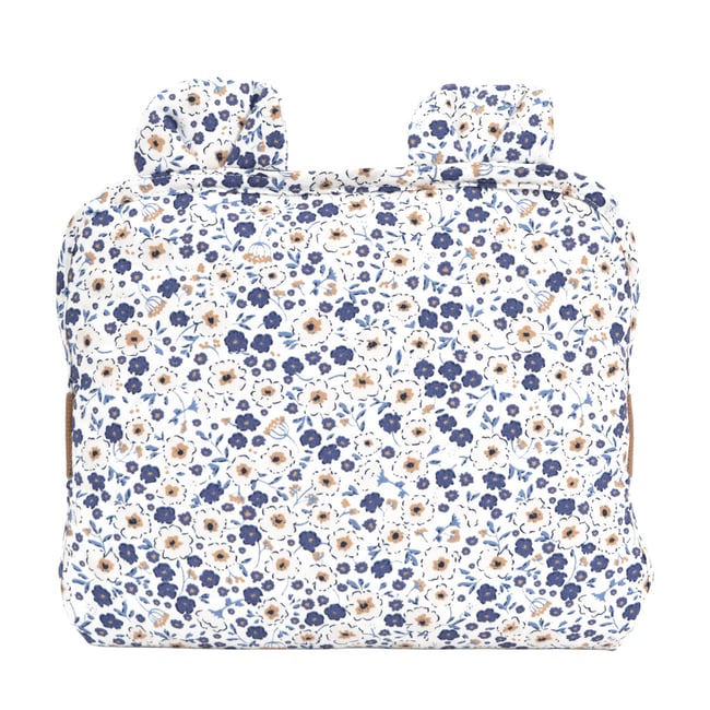 Tapis à langer de voyage coton bio BILLIE bleu <span itemprop=