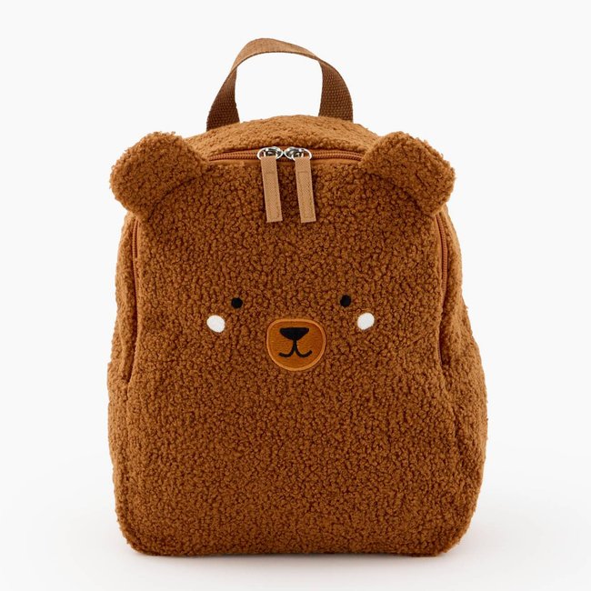 Mini sac à dos ours sherpa marron <span itemprop=