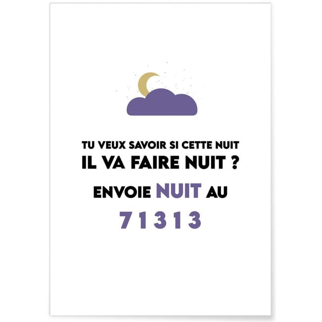 Affiche Envoie nuit Couleur blanc <span itemprop=