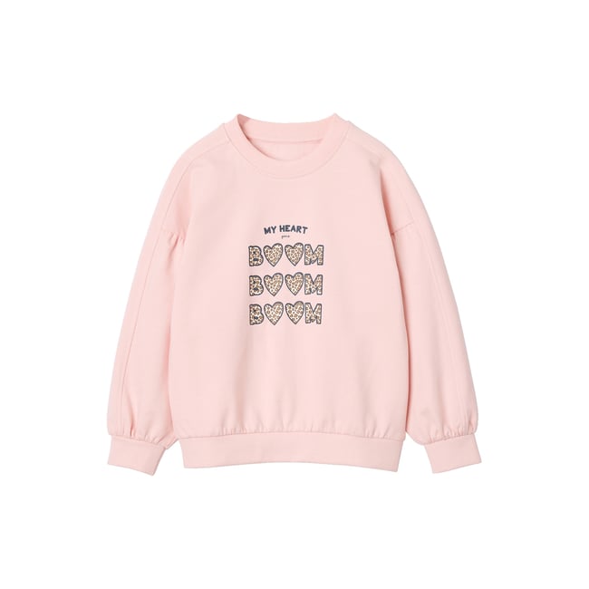 Sweat col rond rose pâle <span itemprop=