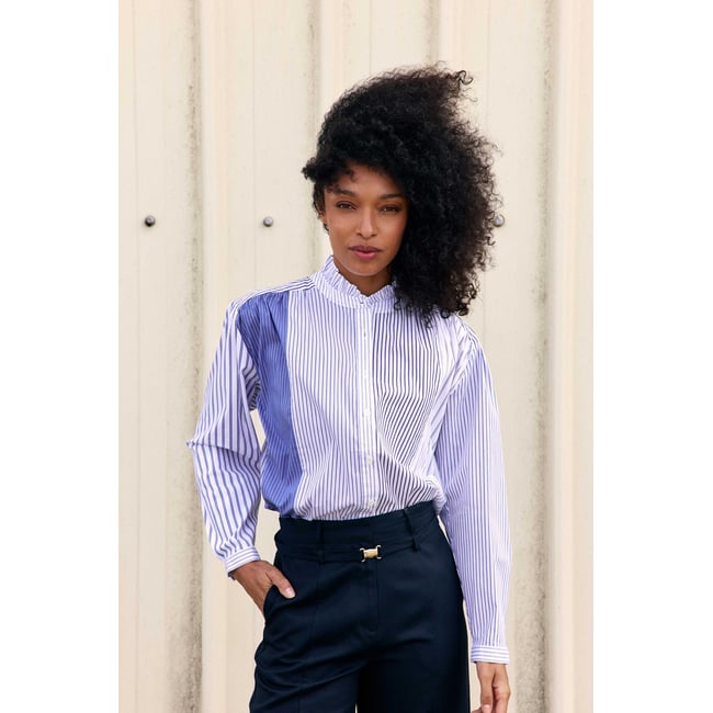 BLOUSE imprimé rayures, marinière BOLIANE 20-ecru/bleu <span itemprop=