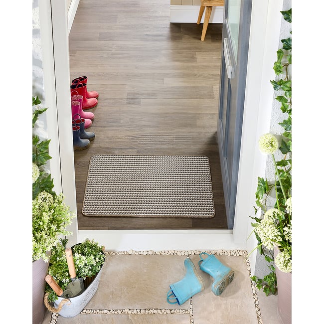 My Stain Resistant Twist Stripe Doormat, natural, MY MAT