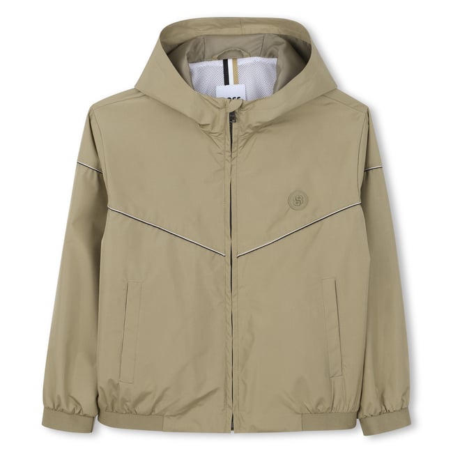 Coupe vent à capuche dark taupe <span itemprop=
