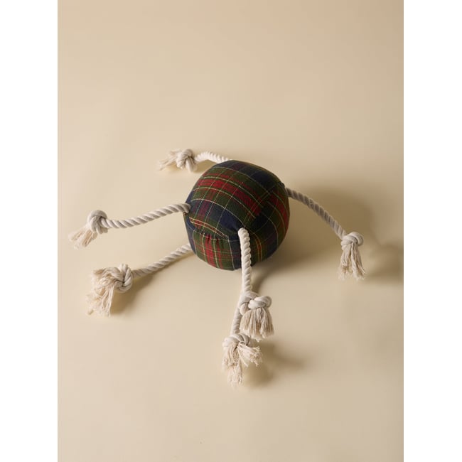 Balle pour chien motif tartan - Collection Fine Truffe carreaux ecossais vert <span itemprop=