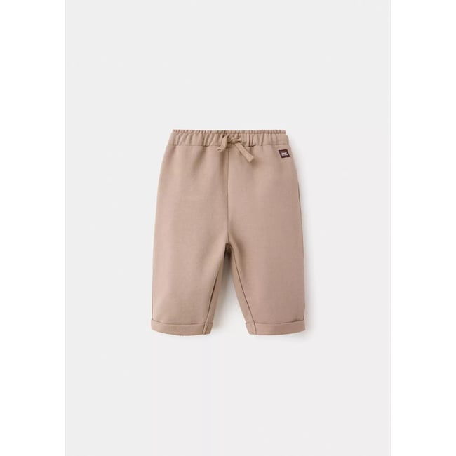 Pantalon jogger coton marron moyen <span itemprop=