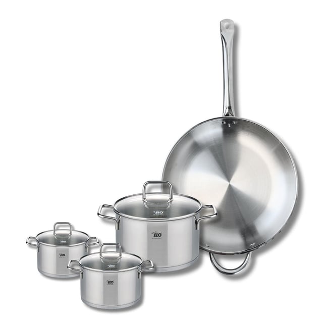 Batterie 1 poêle 32cm + 3 faitouts 12/14/20cm PROFI CITRIN gris <span itemprop=