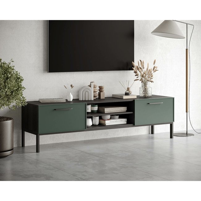 Комод с нишей низкий под TV зеленый SO'HOME