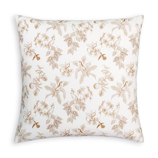Granadille 65x65cm Cotton Cushion Cover, bronze white background, LA REDOUTE INTERIEURS