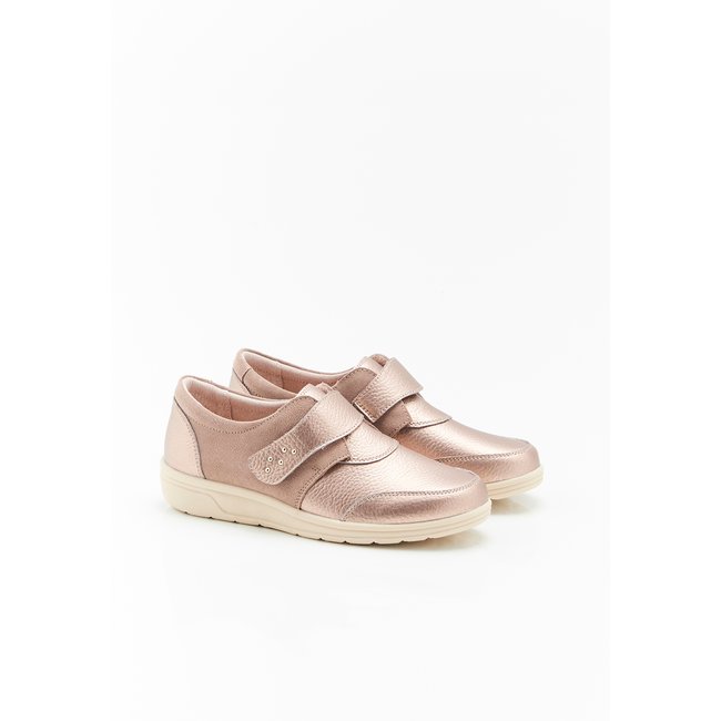Derbies à scratch coloris doré rose <span itemprop=