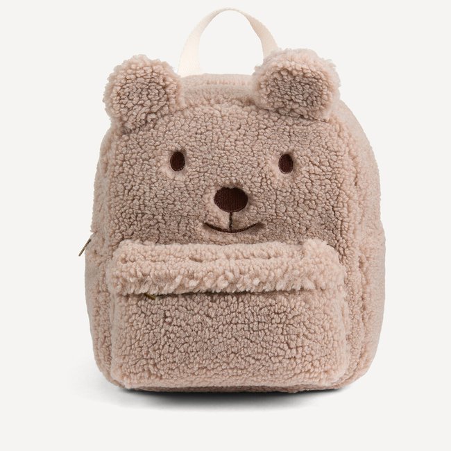 Rucksack Teddybär aus Sherpa ecru <span itemprop=