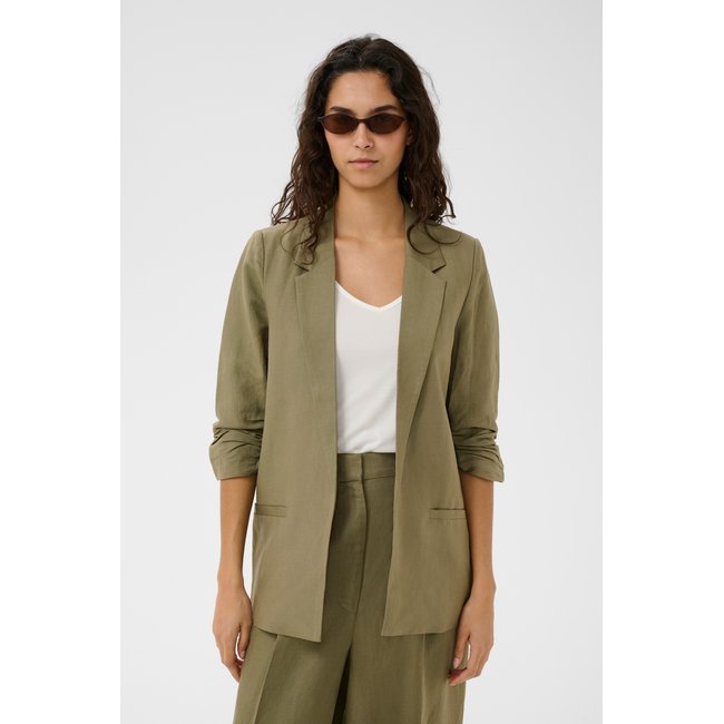 Blazer coupe regular vert dusky green <span itemprop=