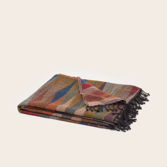 Plaid en Jacquard motif arlequin FADEL multicolore <span itemprop=