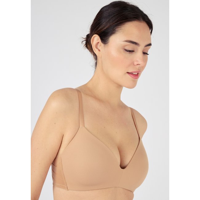 Soutien-gorge invisible* sans armatures marron macaron <span itemprop=