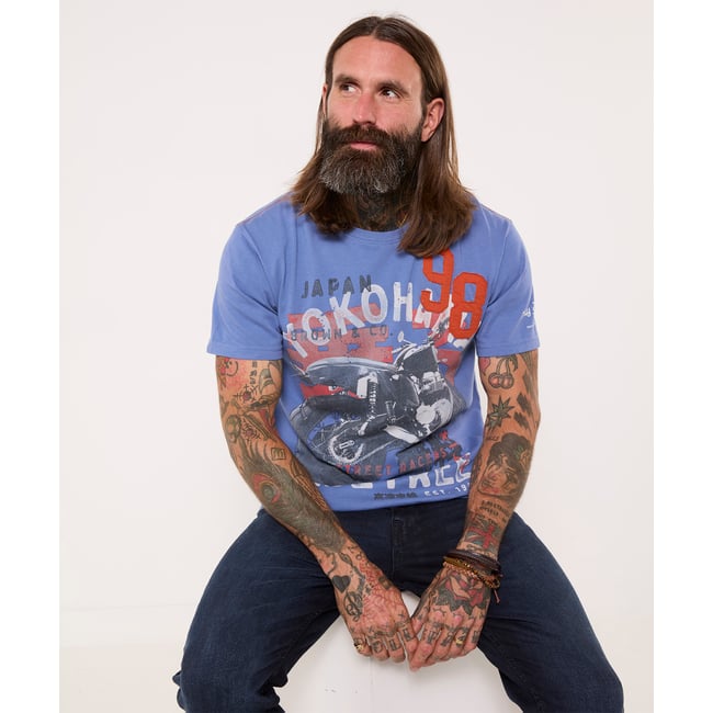 T-Shirt Ride Free bleu <span itemprop=